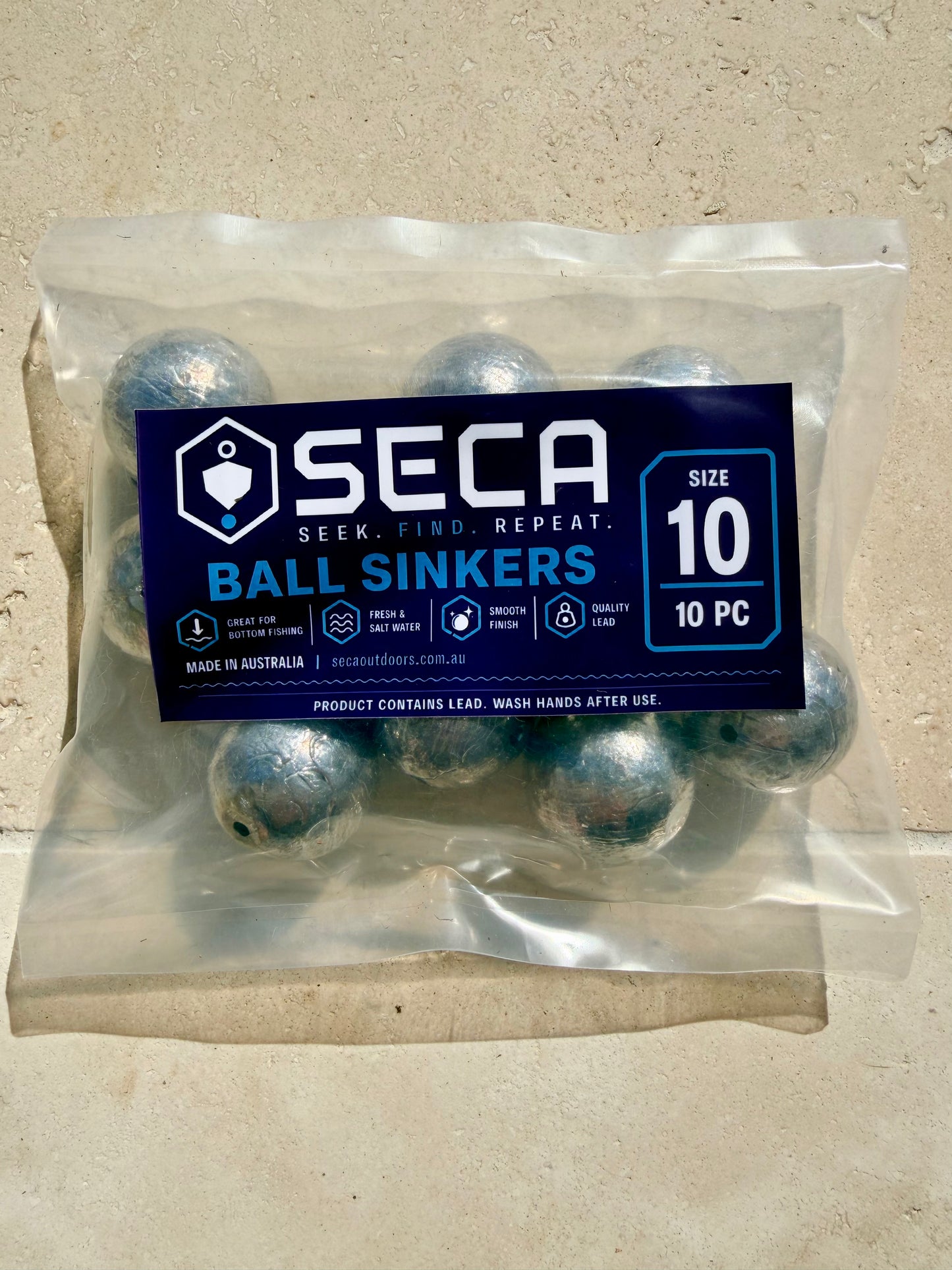 Australian Made Size 10 Ball Sinkers - 10 pack