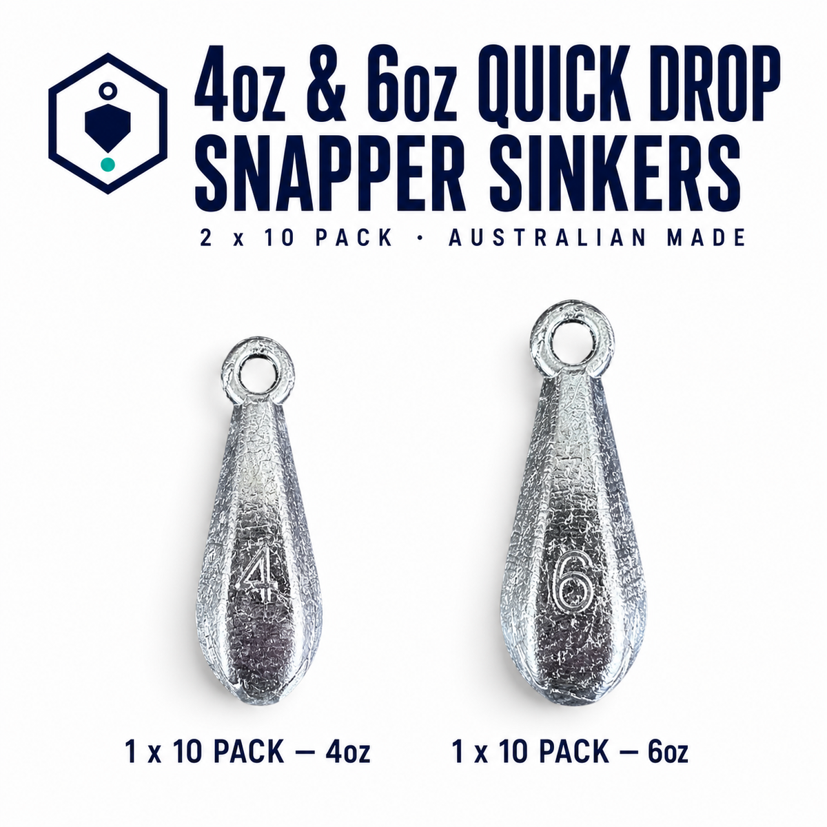 4 oz + 6oz - 20 PACK Quick Drop Snapper Sinkers