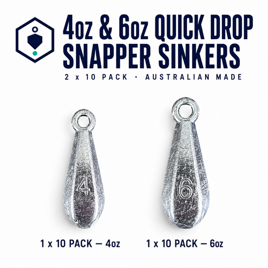 4 oz + 6oz - 20 PACK Quick Drop Snapper Sinkers