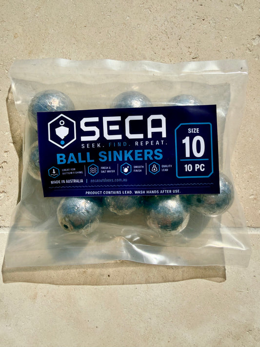 Australian Made Size 10 Ball Sinkers - 10 pack