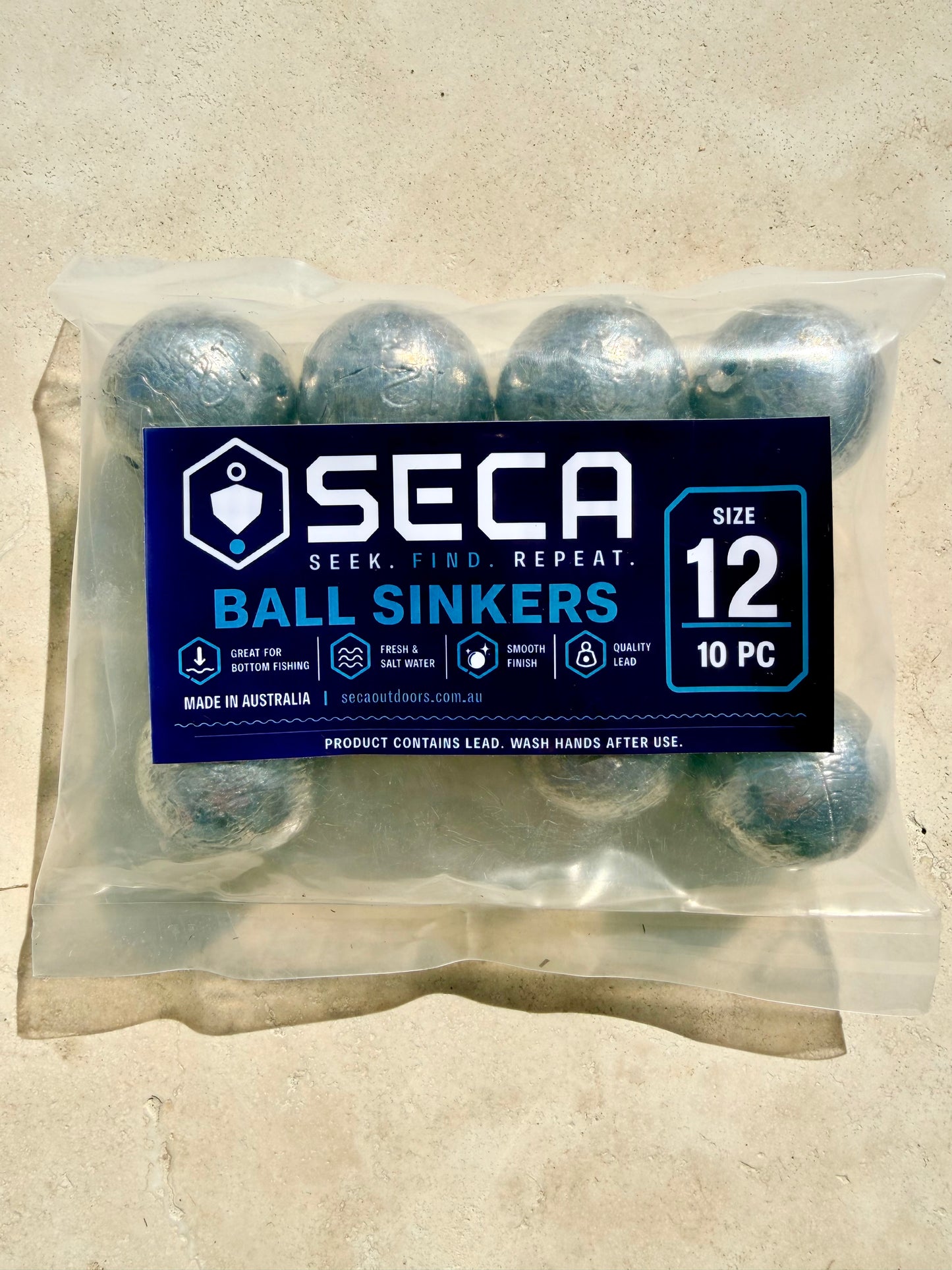 Australian Made Size 12 Ball Sinkers - 10 pack