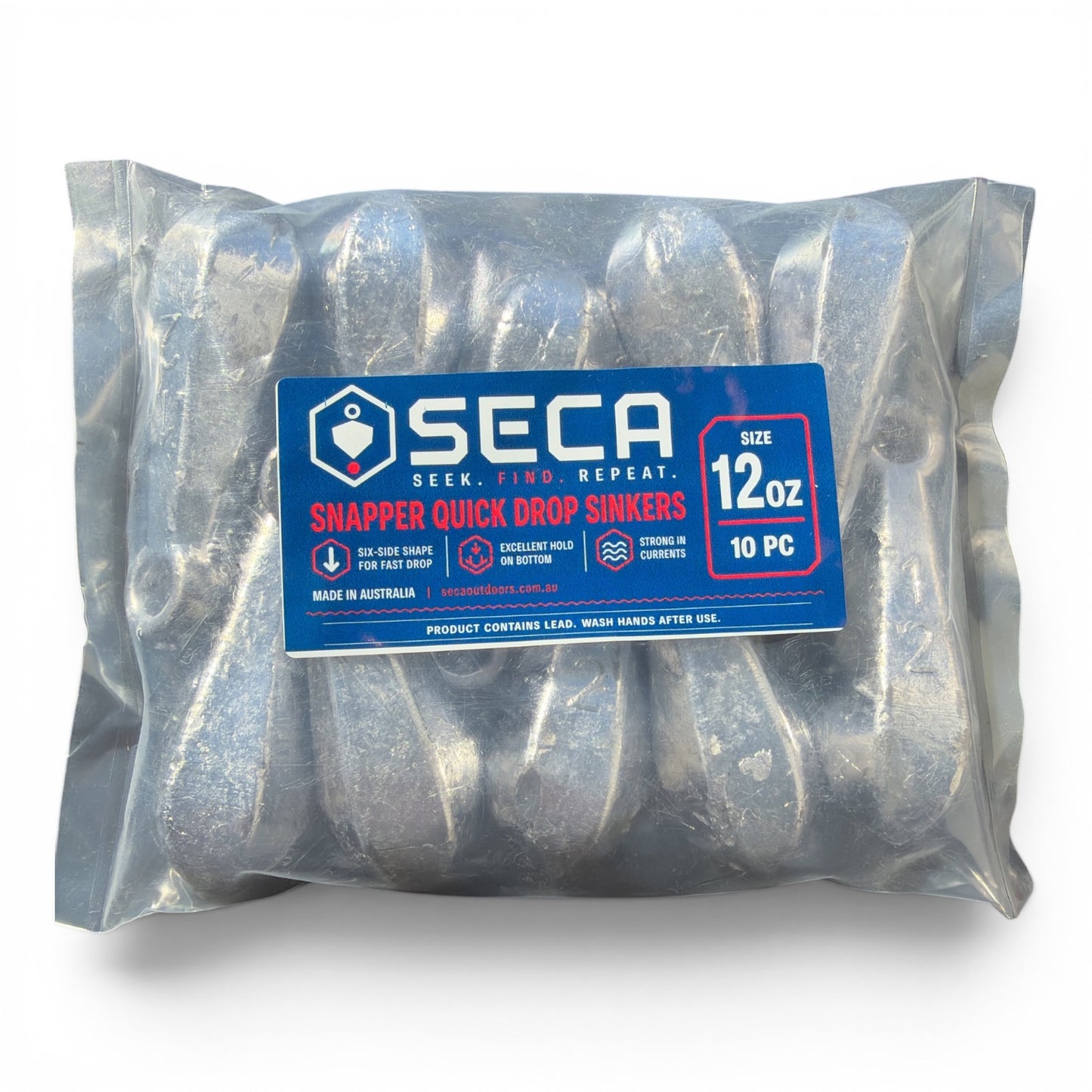 Australian Made 12oz Quick Drop Snapper Sinkers - 10 Pack