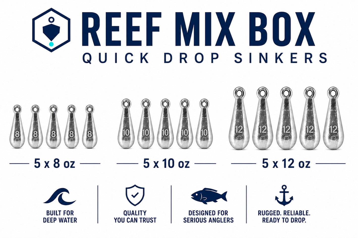 Reef Mix Box — Six-Side Quick Drop 8oz, 10oz, 12oz